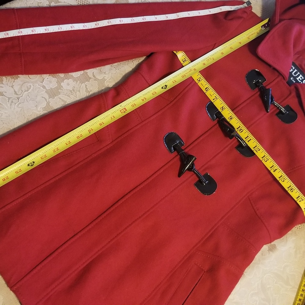 Vintage Red Guess Coat 29" Length - Picture 6 of 7